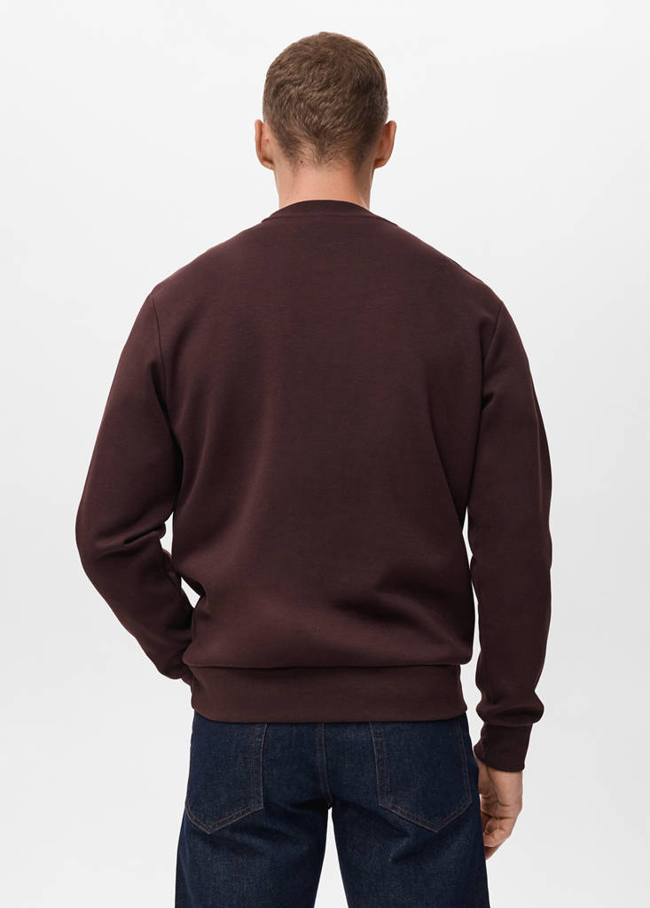 Regular-fit cotton sweatshirt — Wine