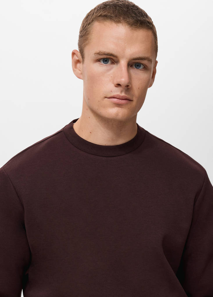 Regular-fit cotton sweatshirt — Wine