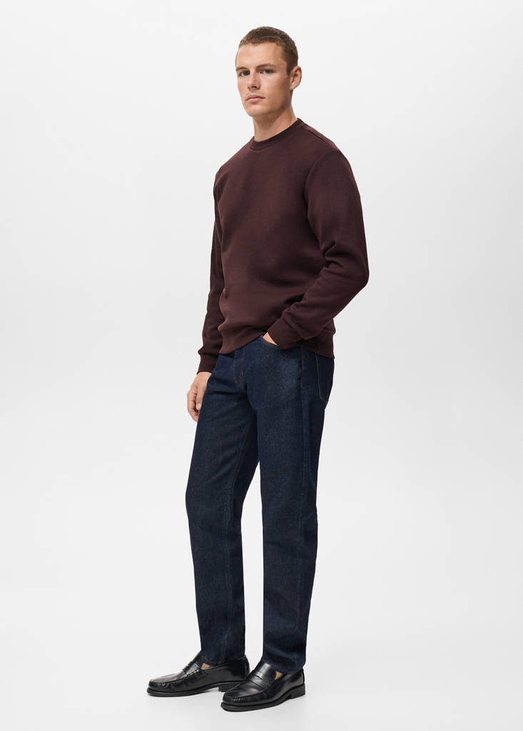 Regular-fit cotton sweatshirt — Wine