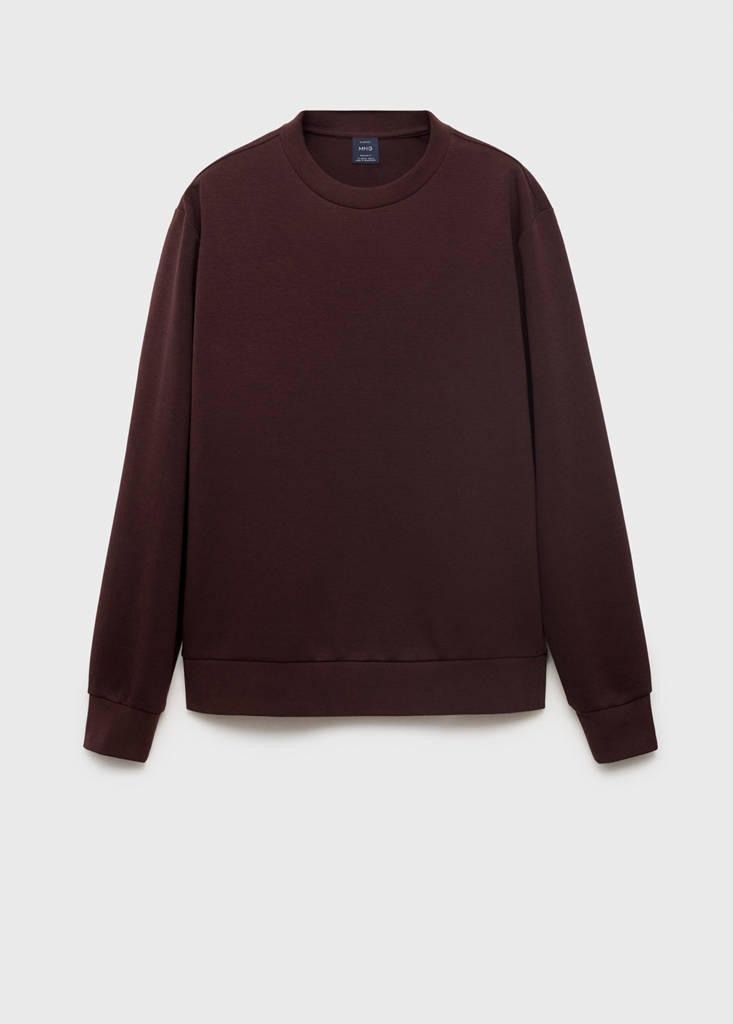 Regular-fit cotton sweatshirt — Wine
