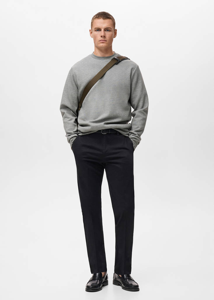 Regular-fit cotton sweatshirt — Medium Heather Grey