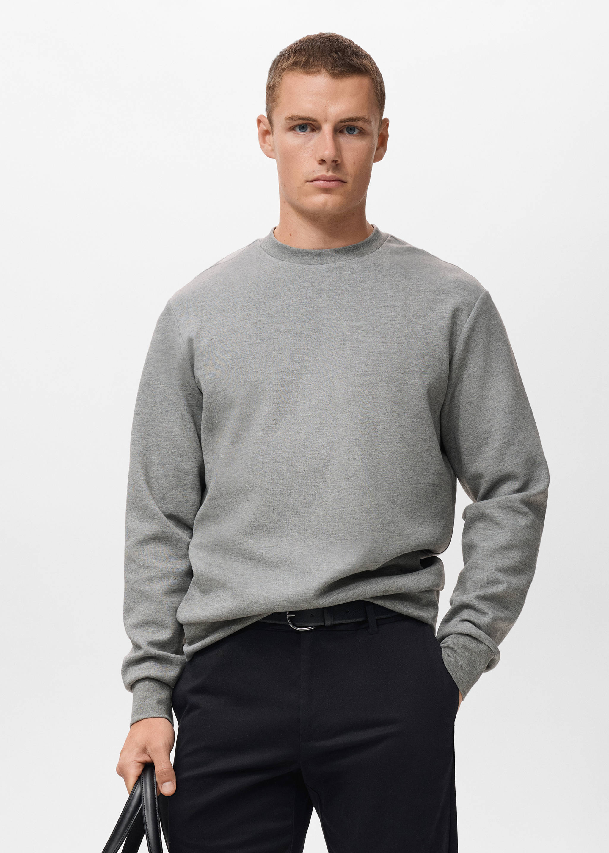 Regular-fit cotton sweatshirt - Medium plane