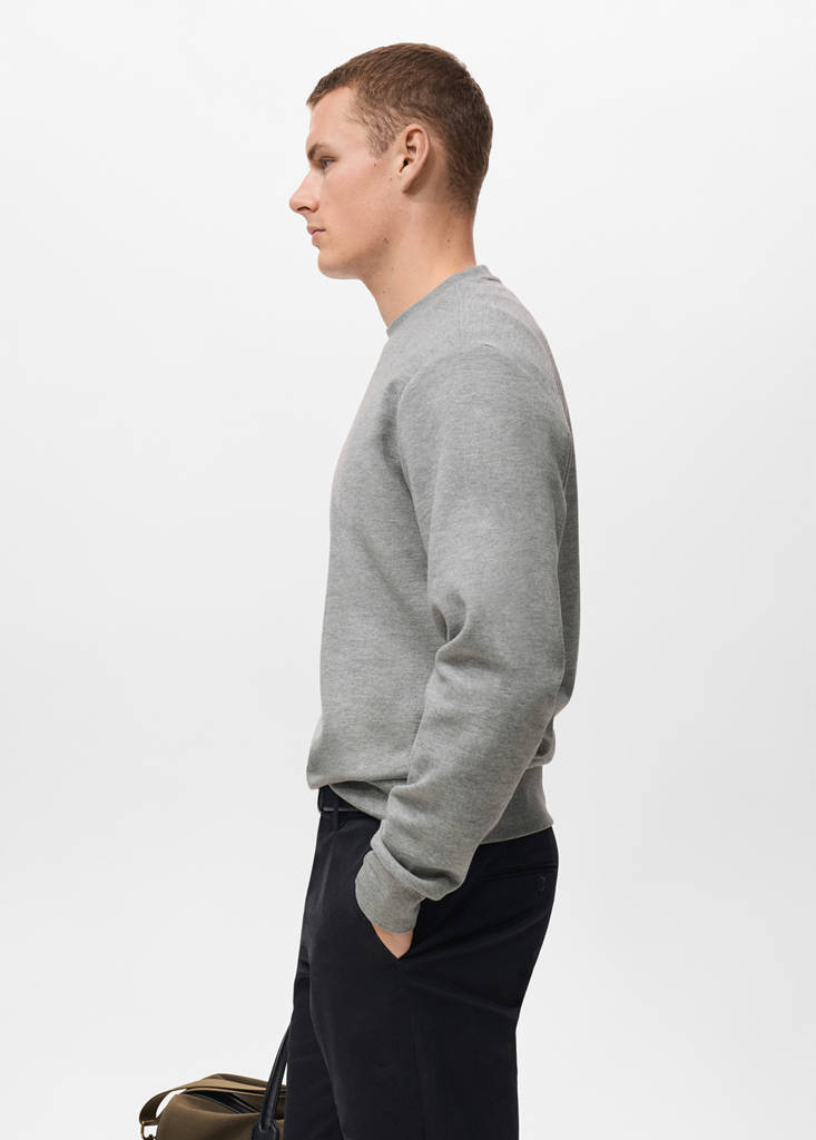 Regular-fit cotton sweatshirt — Medium Heather Grey