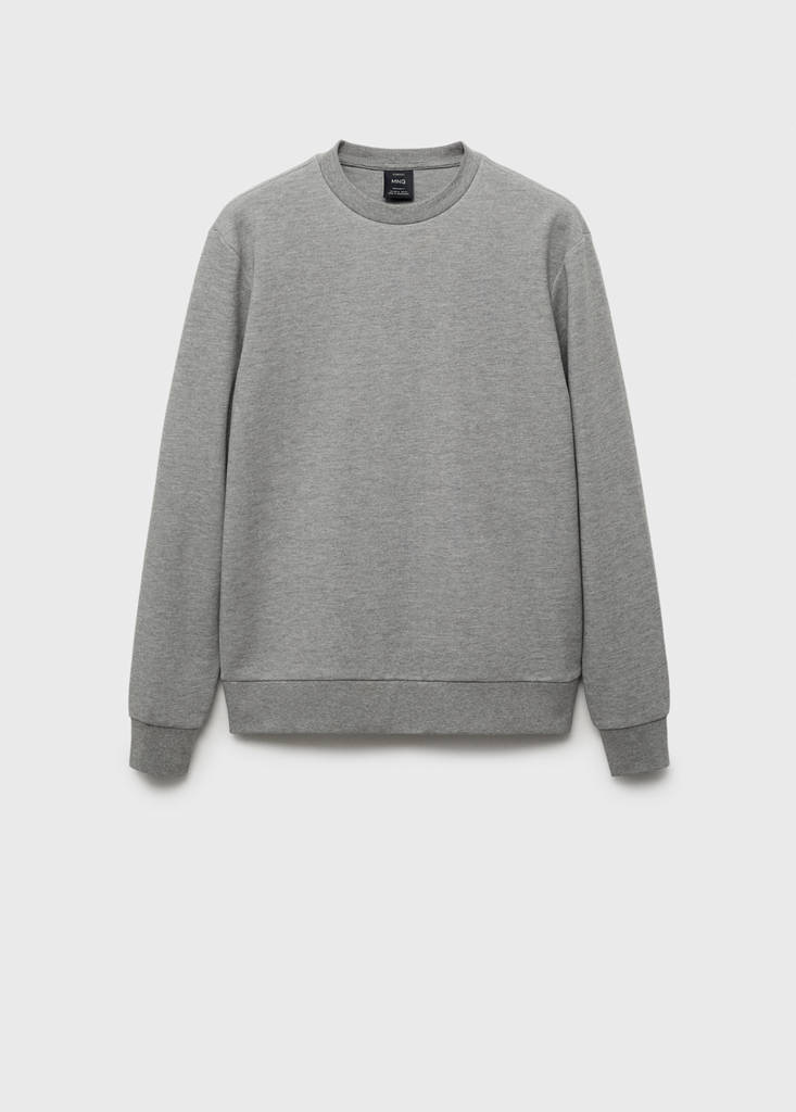 Regular-fit cotton sweatshirt — Medium Heather Grey