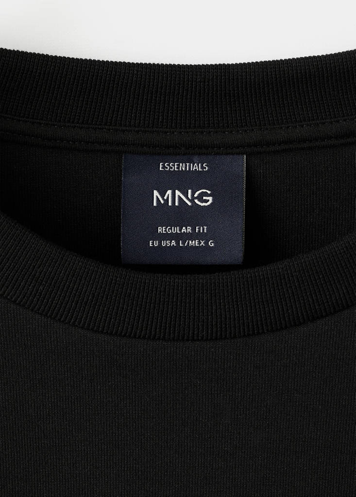 Regular-fit cotton sweatshirt — Black