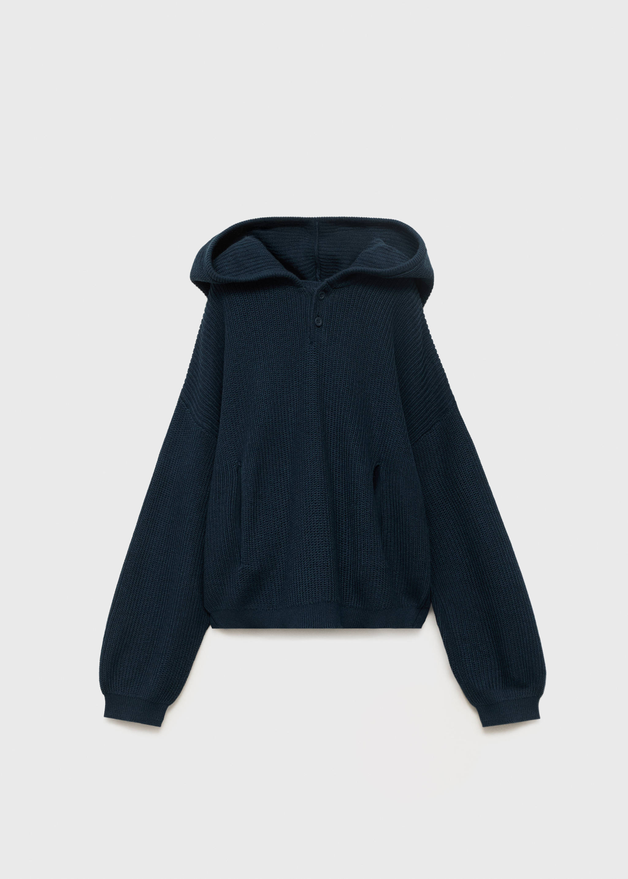 Stickad tröja i huva - Artikel utan modell