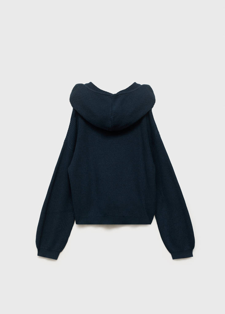 Hooded knit sweater — Navy