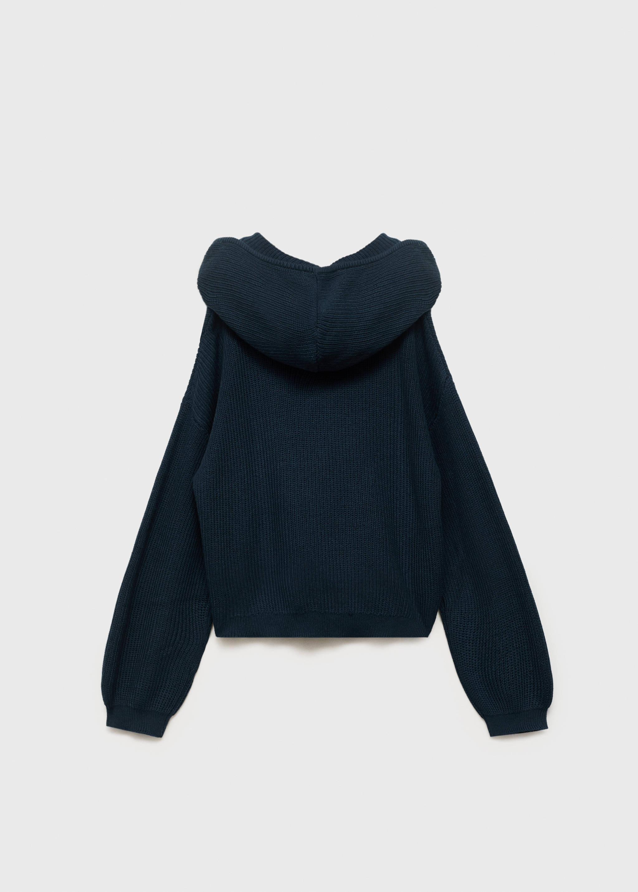 Stickad tröja i huva - Artikelns baksida