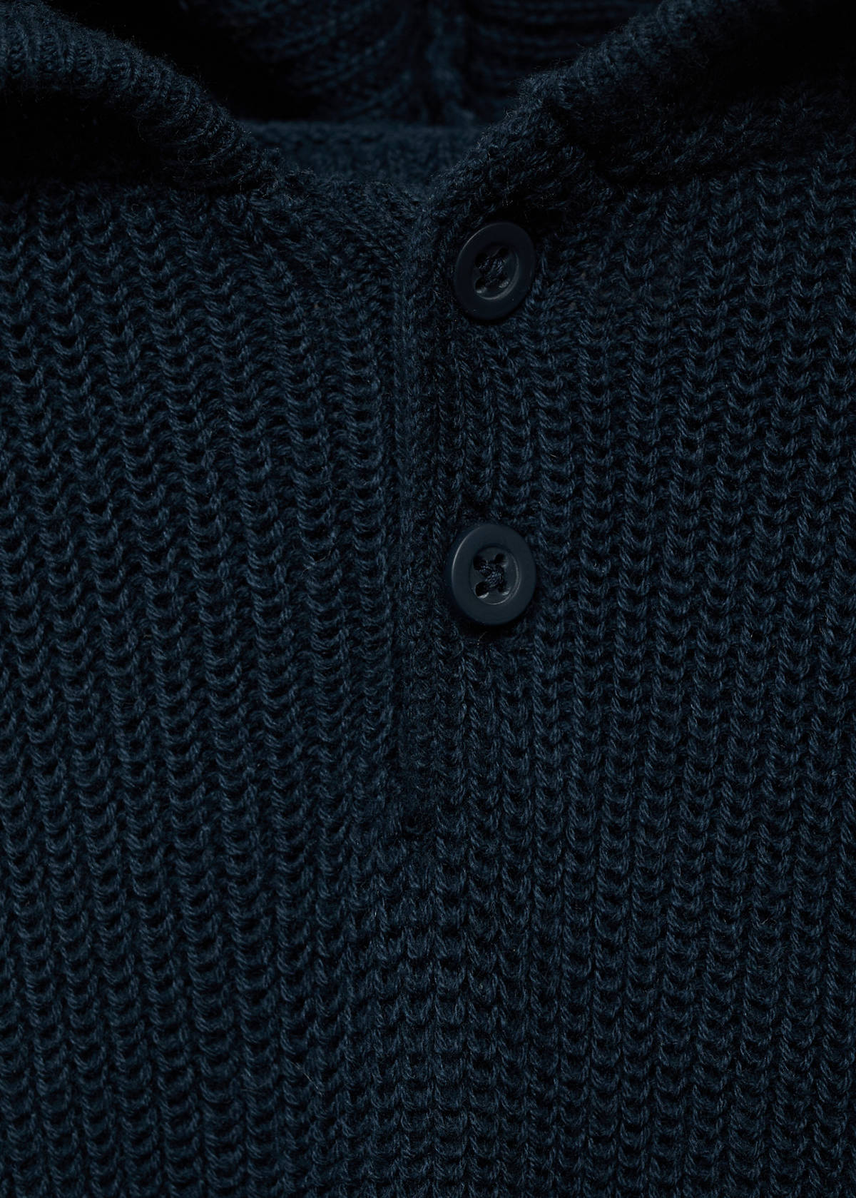 Hooded knit sweater — Navy