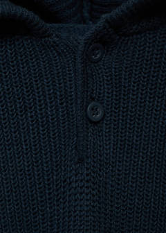 Hooded knit sweater — Navy 3