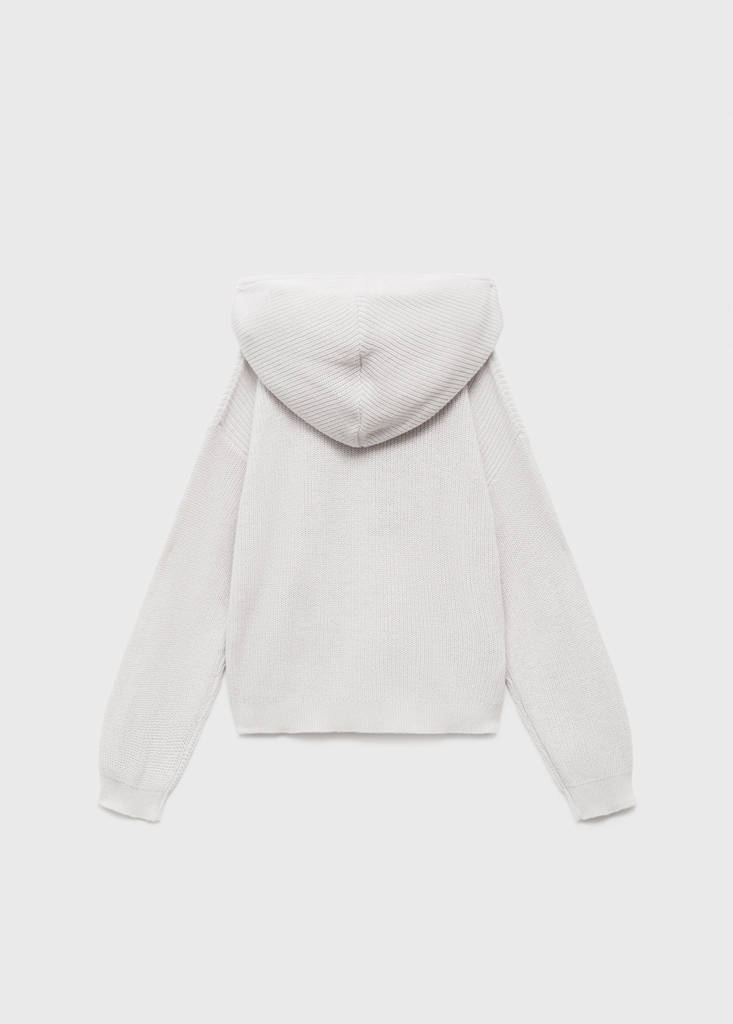 Hooded knit sweater — Light/Pastel Grey