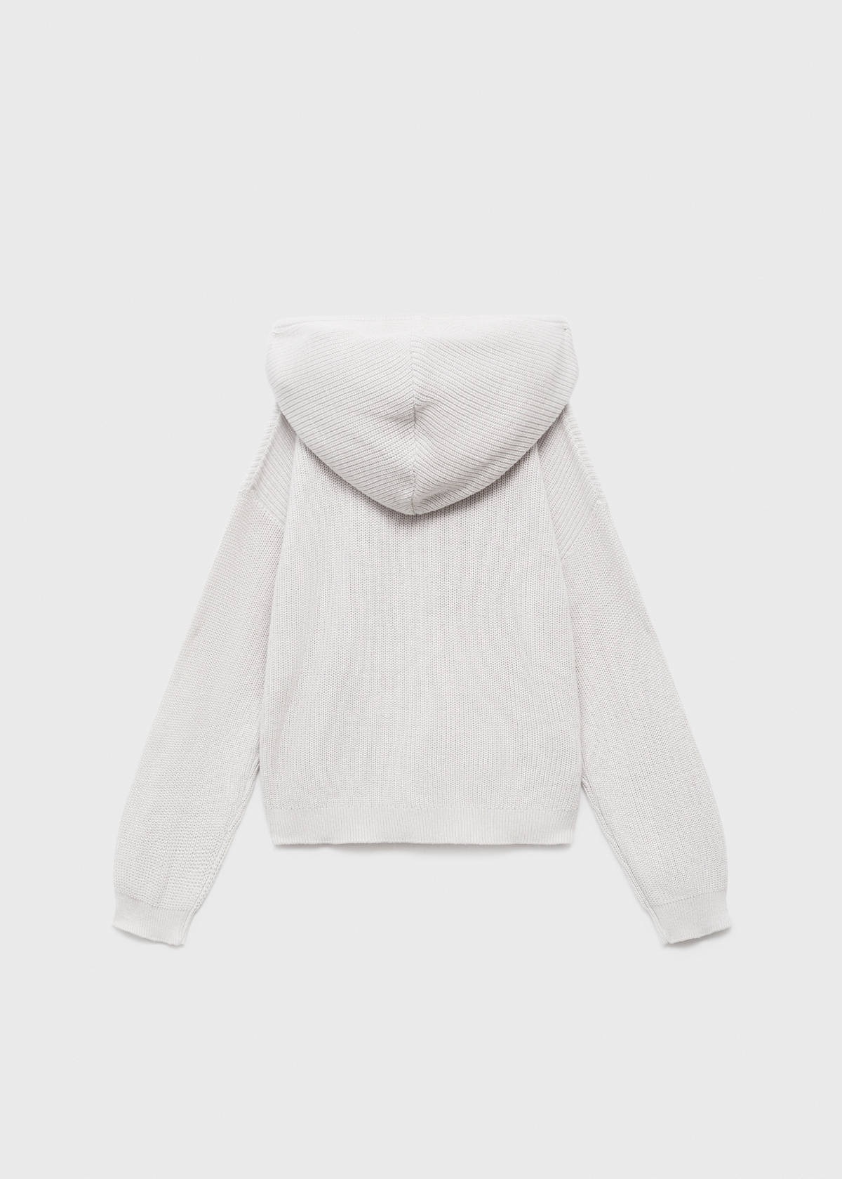 Hooded knit sweater — Light/Pastel Grey
