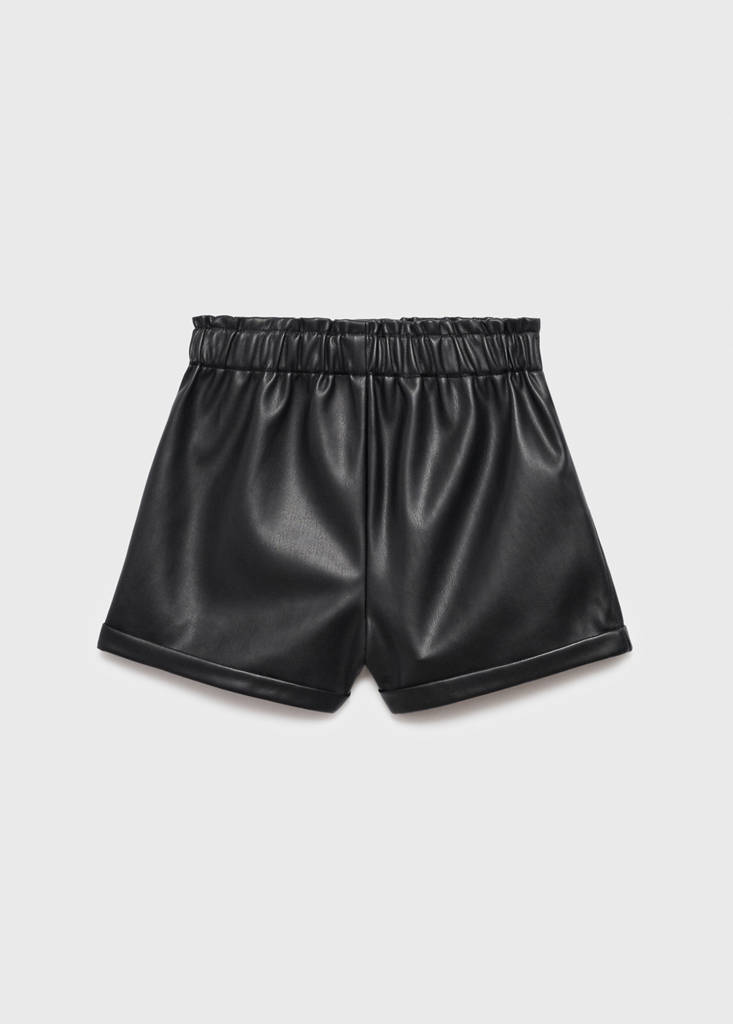 Faux-leather shorts — Black