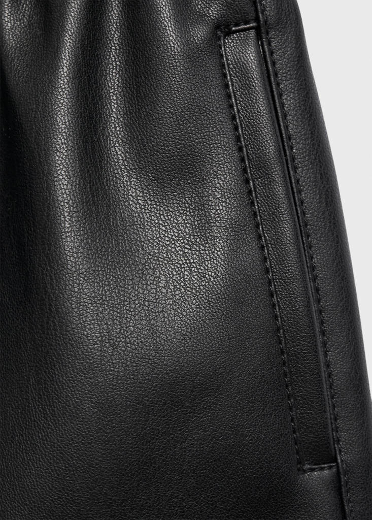 Faux-leather shorts — Black