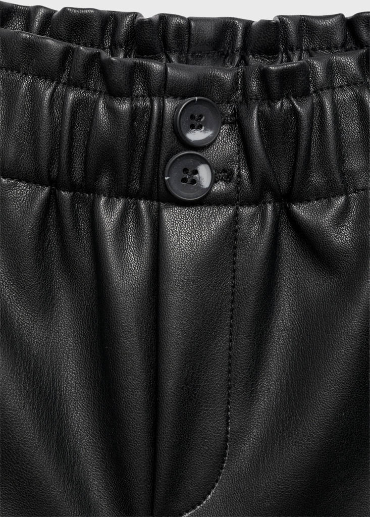 Faux-leather shorts — Black
