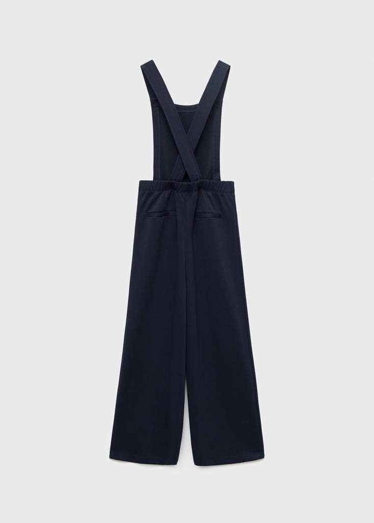 Long knitted dungarees — Navy