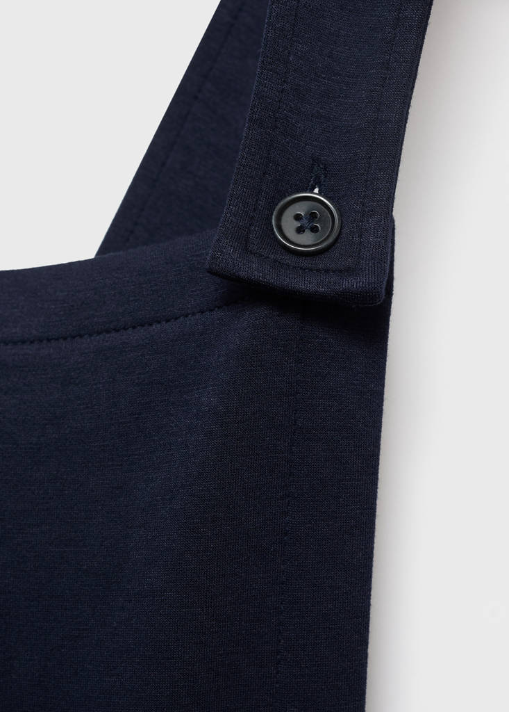 Long knitted dungarees — Navy