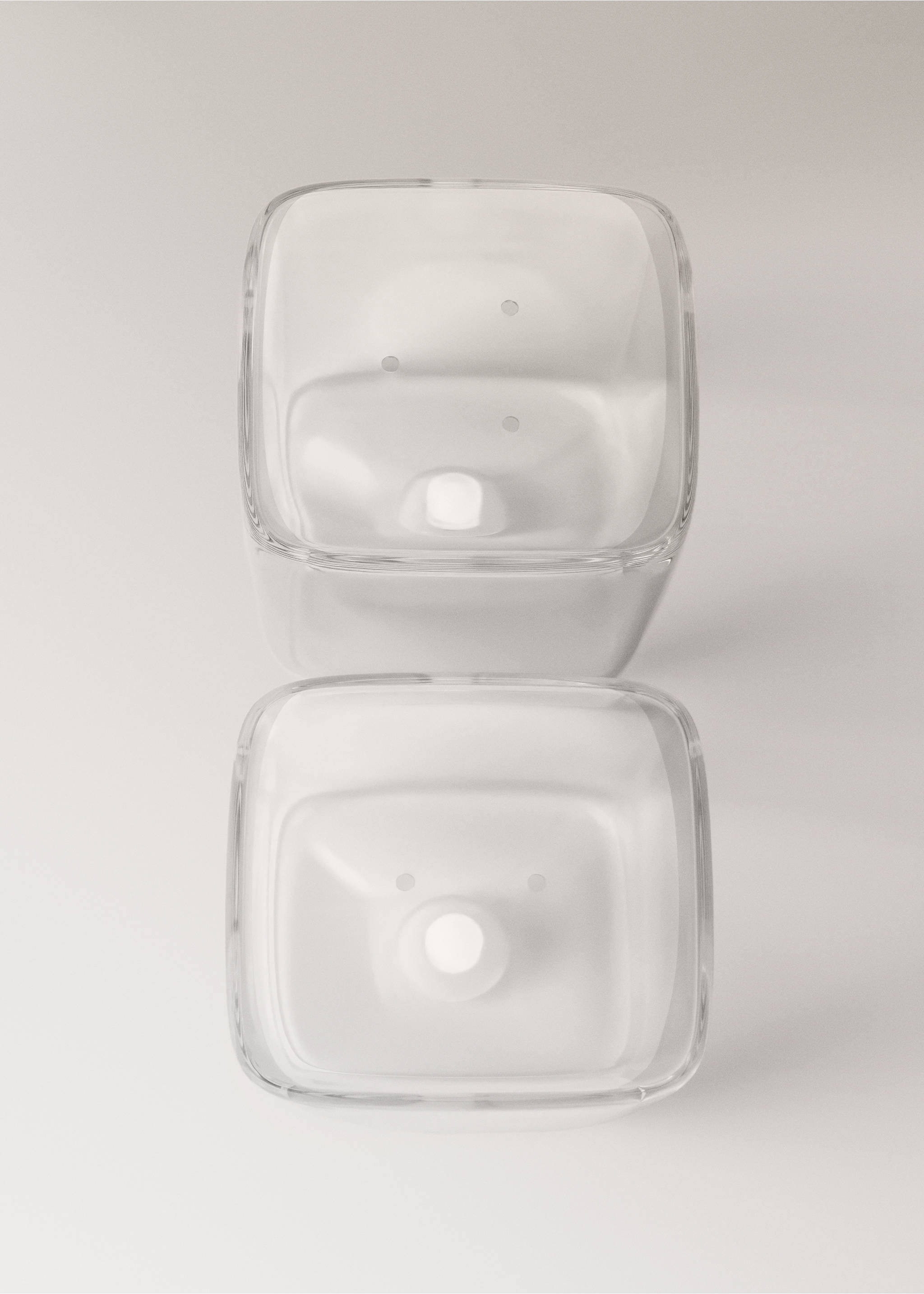 Durchsichtiger Salz- und Pfefferstreuer aus Borosilikatglas - Detail des Artikels 2, Cremeweiß. Ref: 17084444-00.