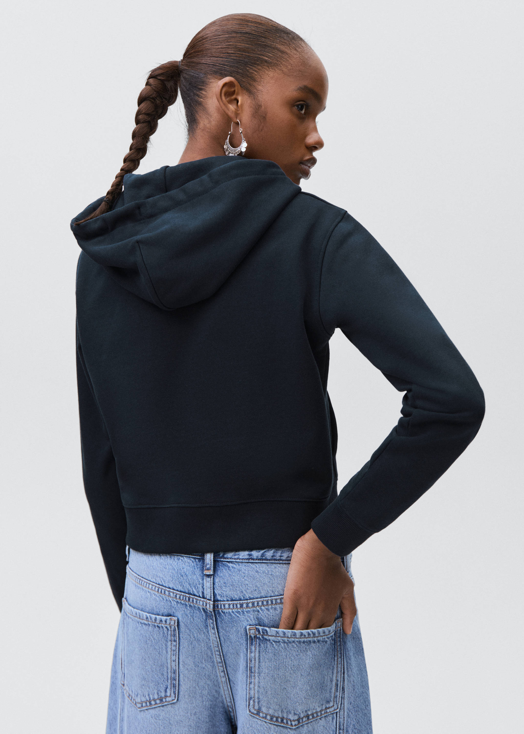 Zipped hoodie - Reverse of the article