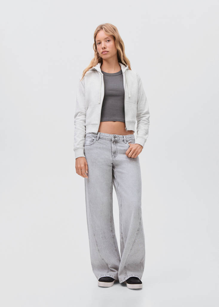 Zipped hoodie — Light Heather Grey