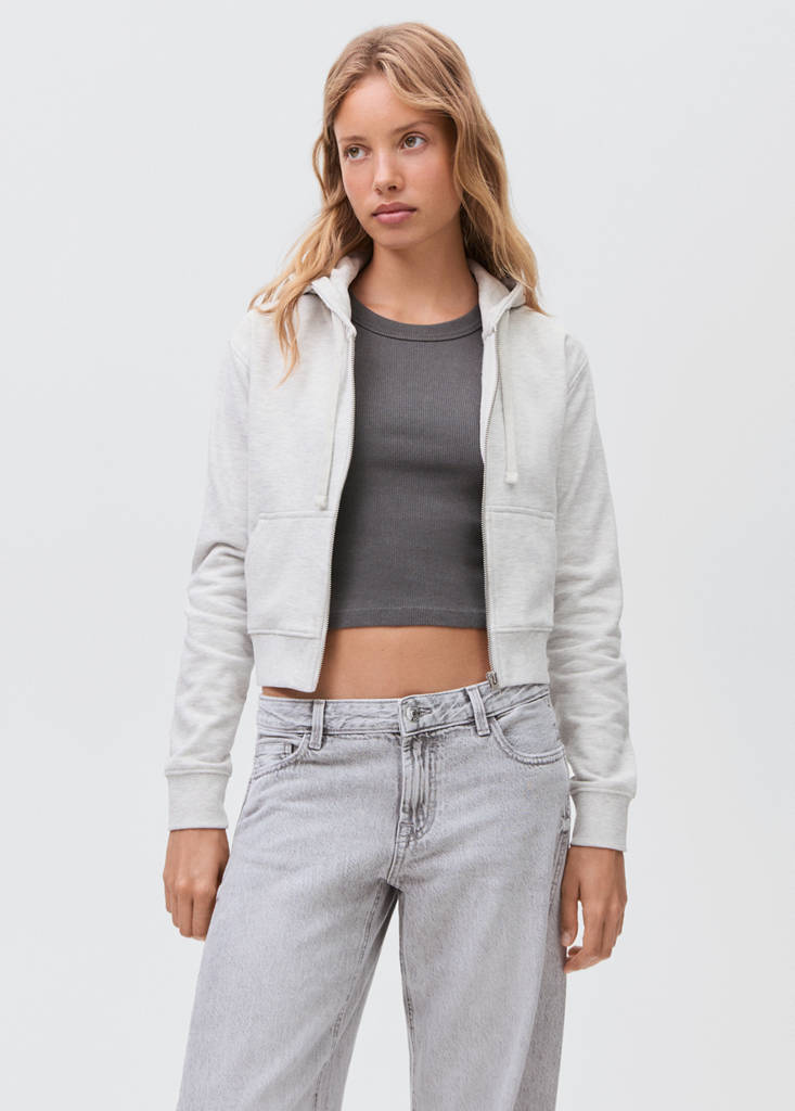 Zipped hoodie — Light Heather Grey