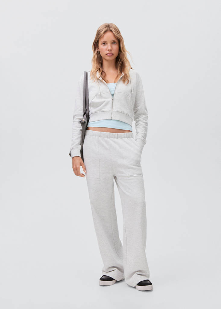 Zipped hoodie — Light Heather Grey