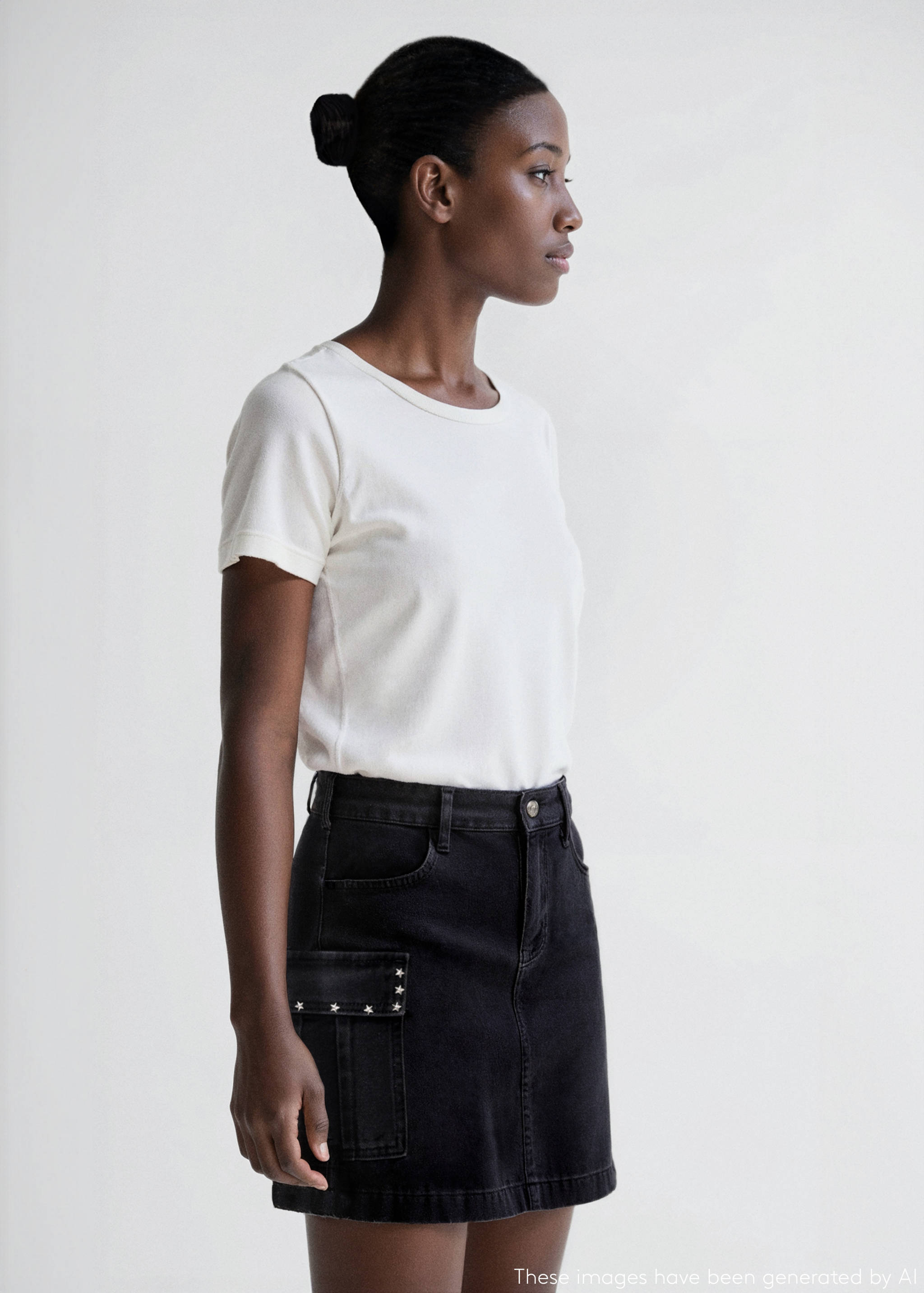 Falda cargo tachas estrellas - Plano general