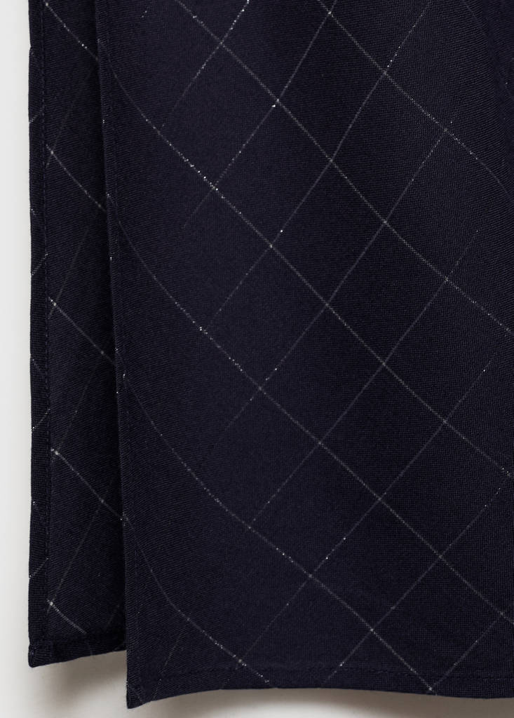 Lurex check skirt — Navy