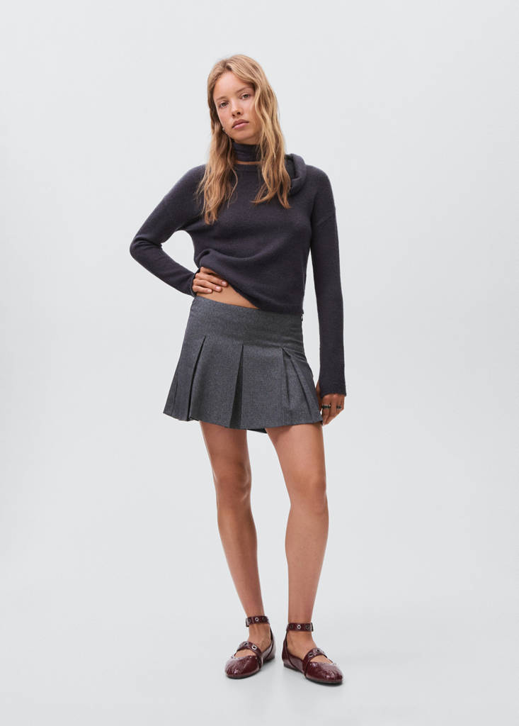 Pleated skirt trousers — Grey