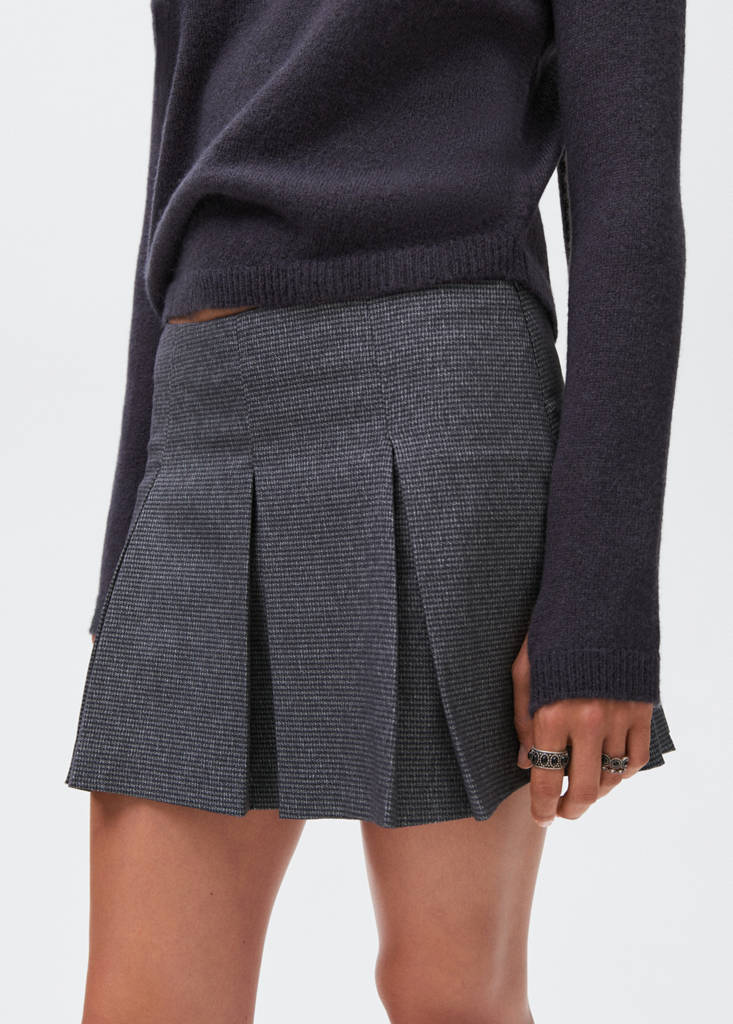 Pleated skirt trousers — Grey