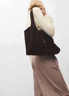 Suede shopper bag — Chocolate 2