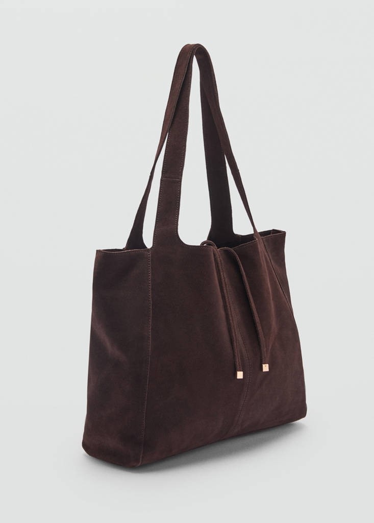 Suede shopper bag — Chocolate