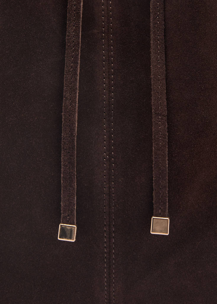 Suede shopper bag — Chocolate