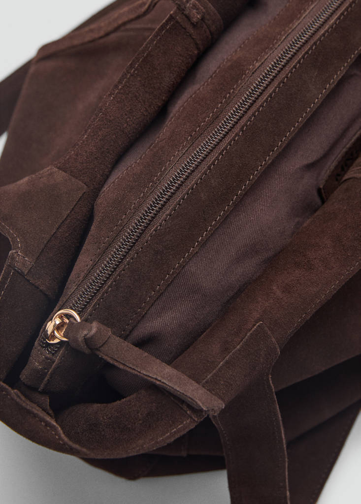 Suede shopper bag — Chocolate