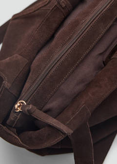 Suede shopper bag — Chocolate 4