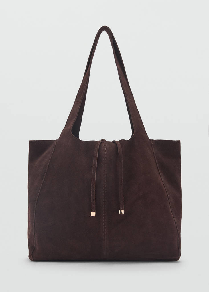 Suede shopper bag — Chocolate