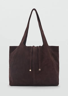 Suede shopper bag — Chocolate 5