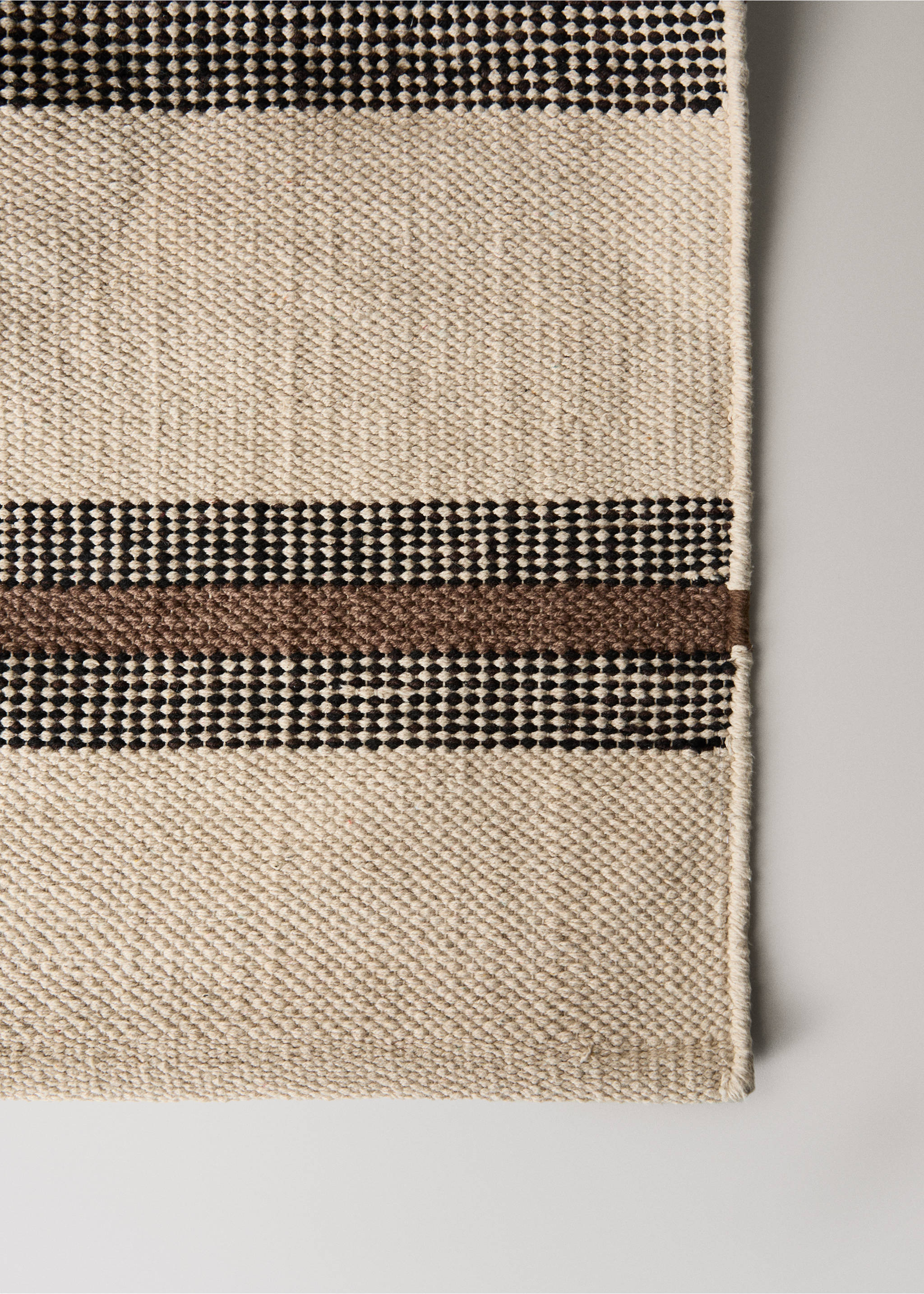 Бавовняний килим у смужку - Товар без моделі, Пісочний. Ref: 17084784-00.