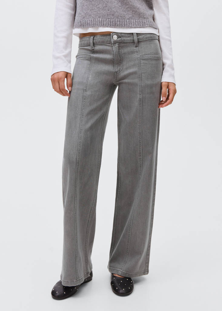 Low-waist jeans with star detail — Denim Grey