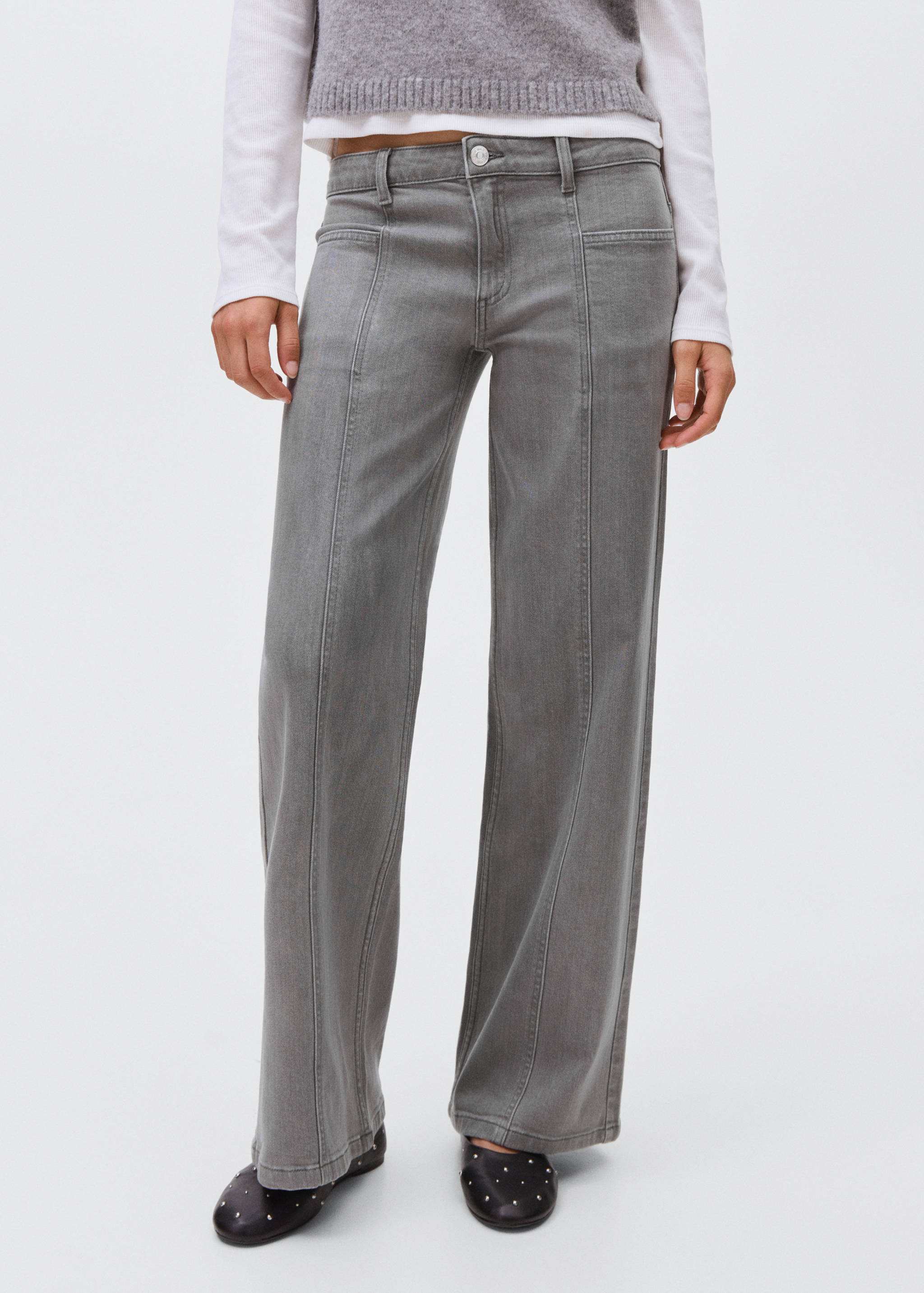 Low-waist jeans with star detail - Medium plane