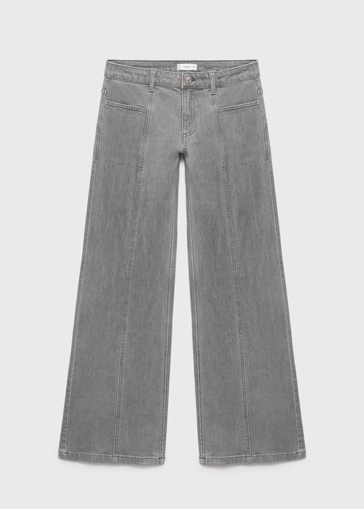 Low-waist jeans with star detail — Denim Grey