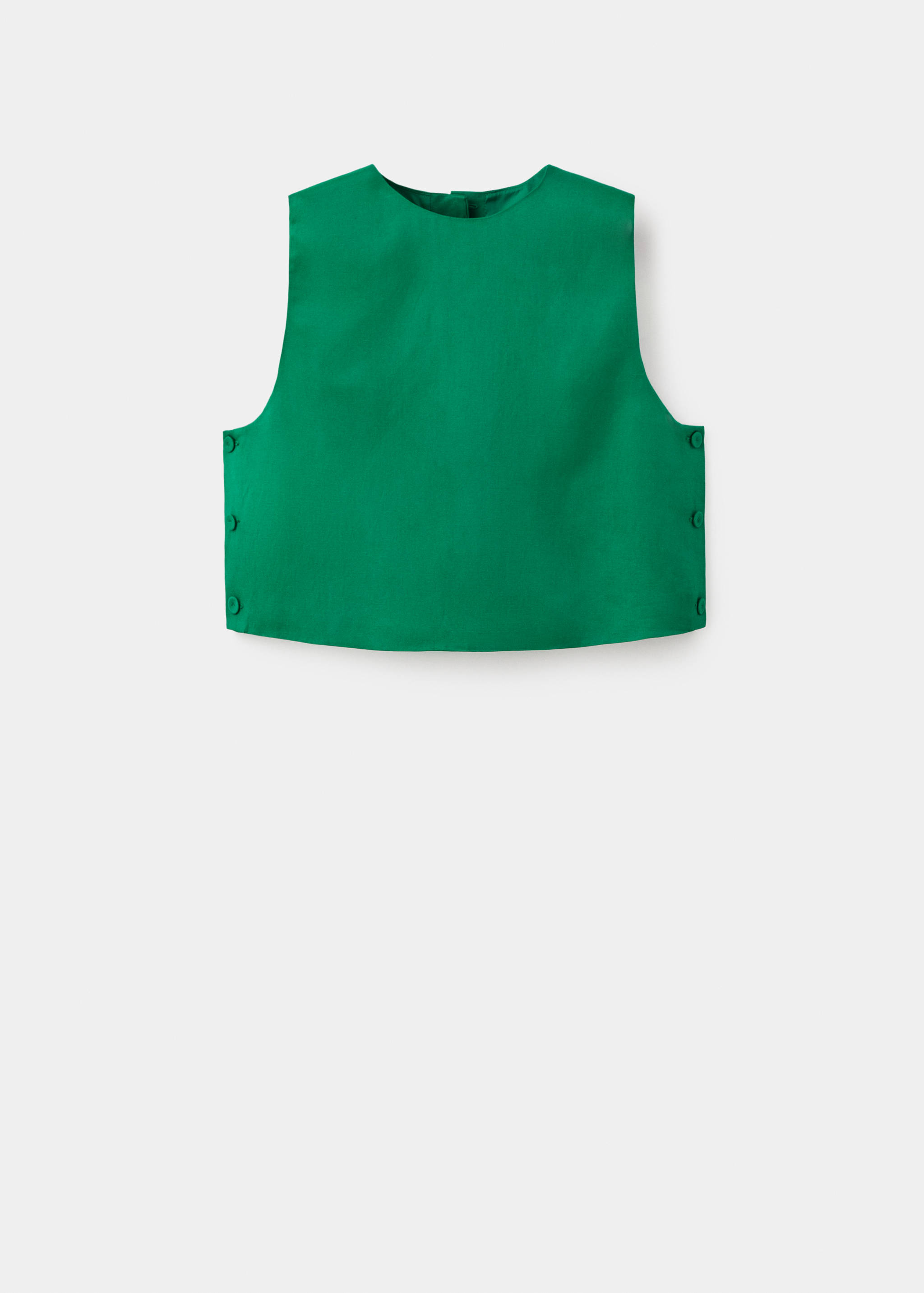 Топ из смесового льна с пуговицами - Изделие без модели