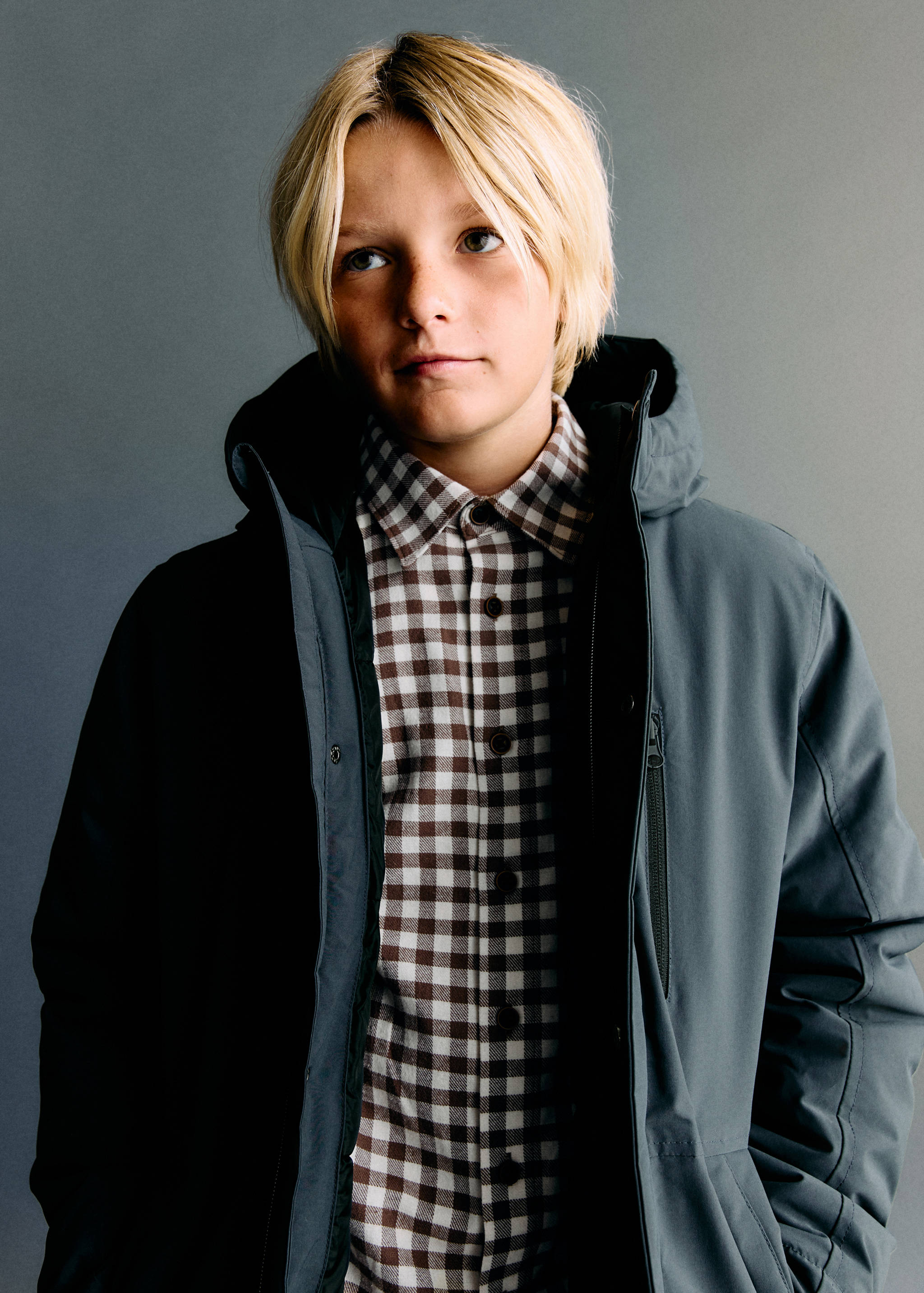 Anorak matelassé à poches - Plan moyen