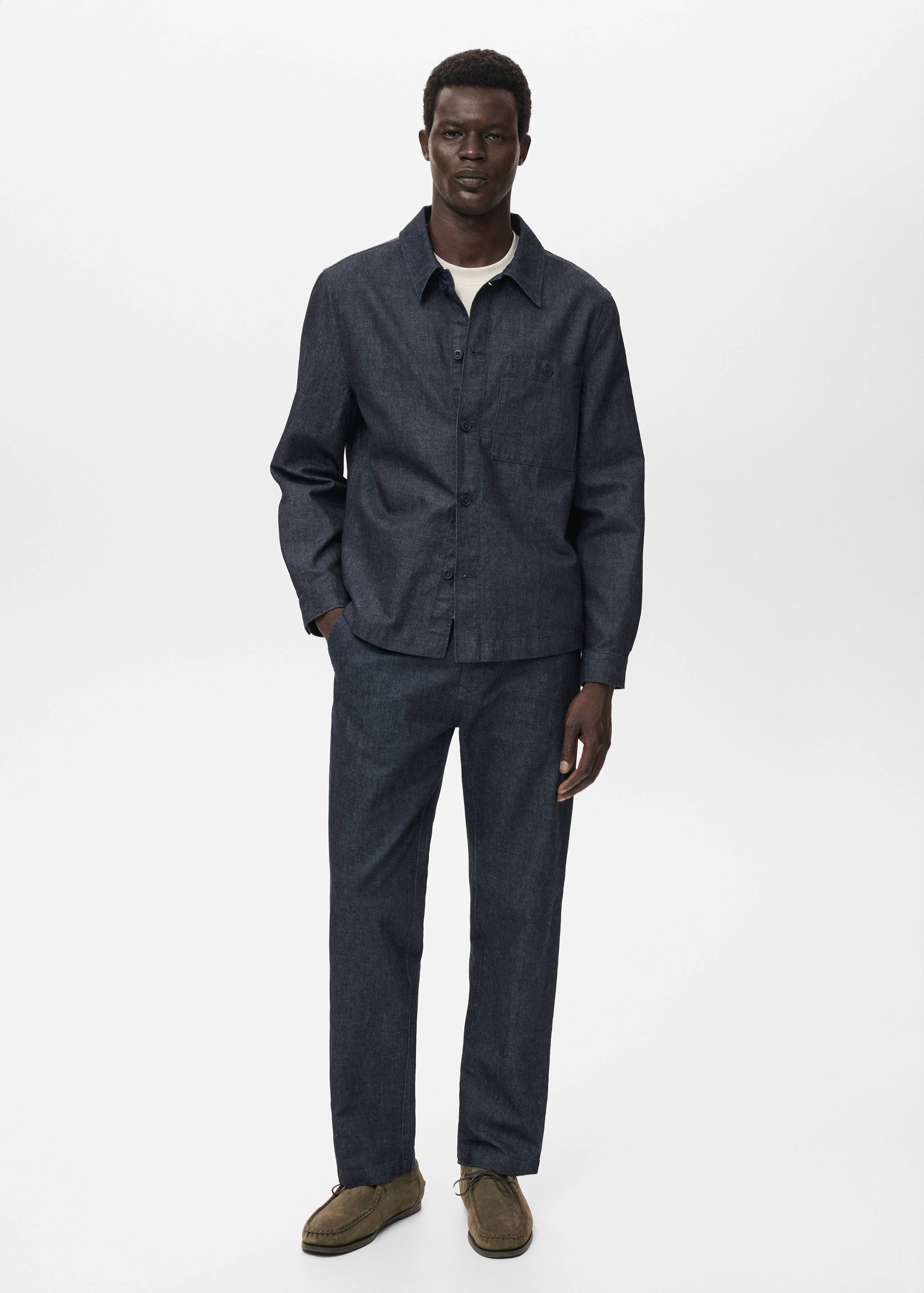 Jean straight-fit délavé foncé - Plan général