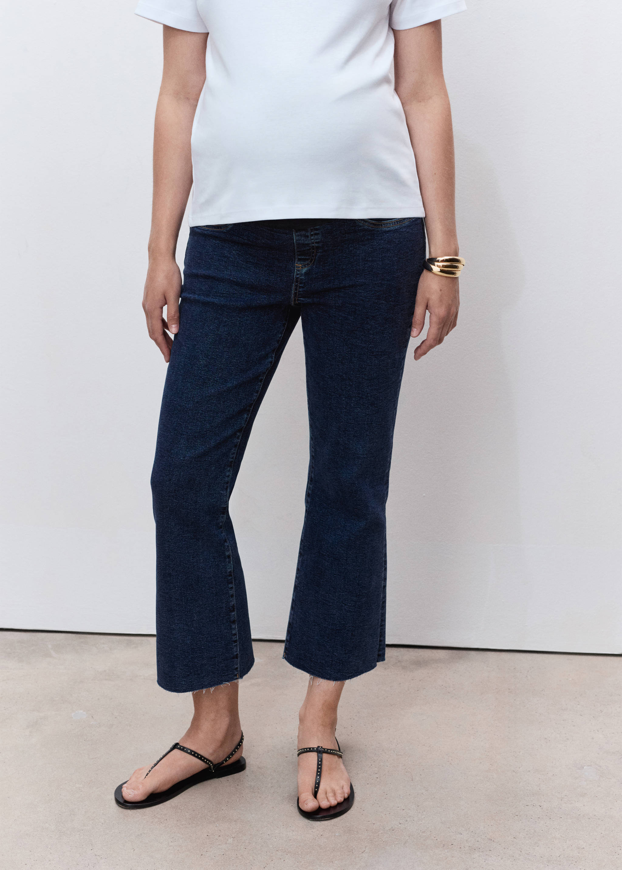 Maternity flared cropped jeans - Medium plane