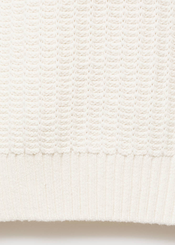 Knitted structured polo sweater — Off White