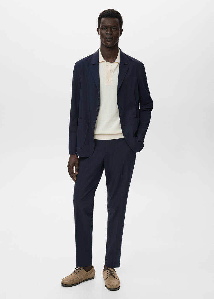 MANGO MAN - Pantalon costume slim-fit bleu marine - 38