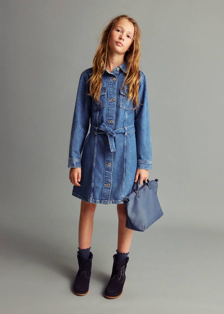 Short denim dress — Dark Blue