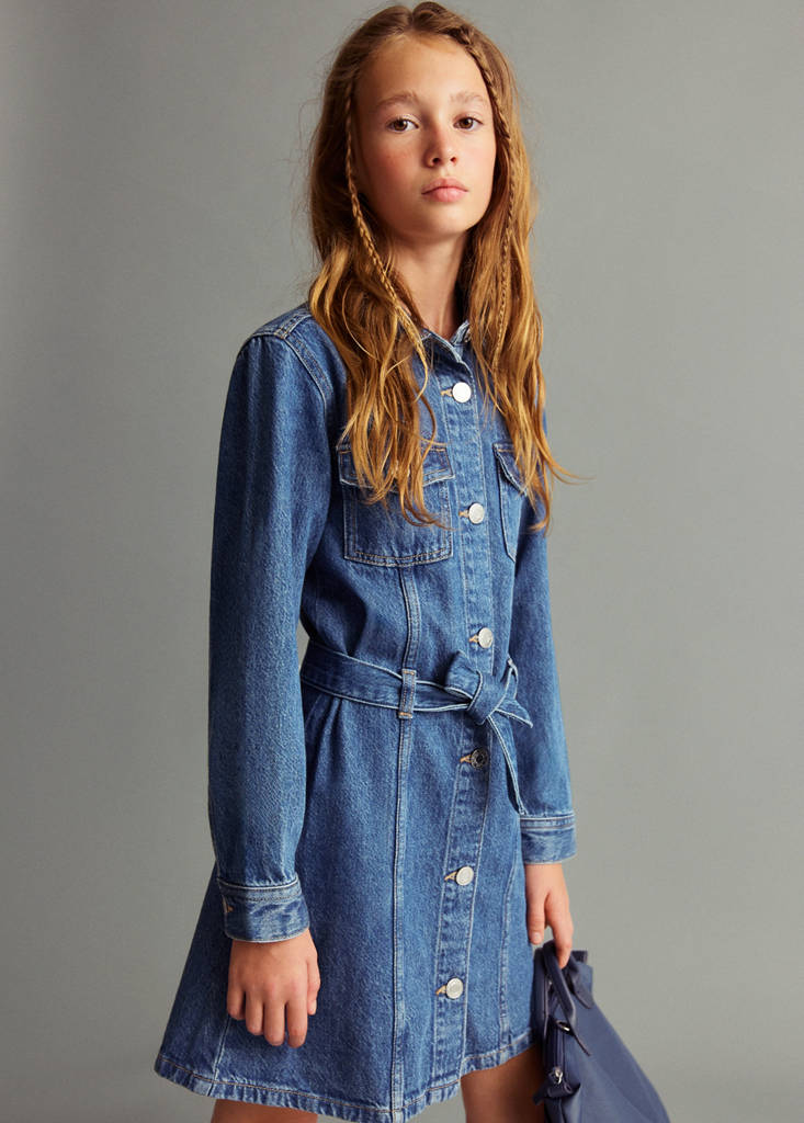 Short denim dress — Dark Blue