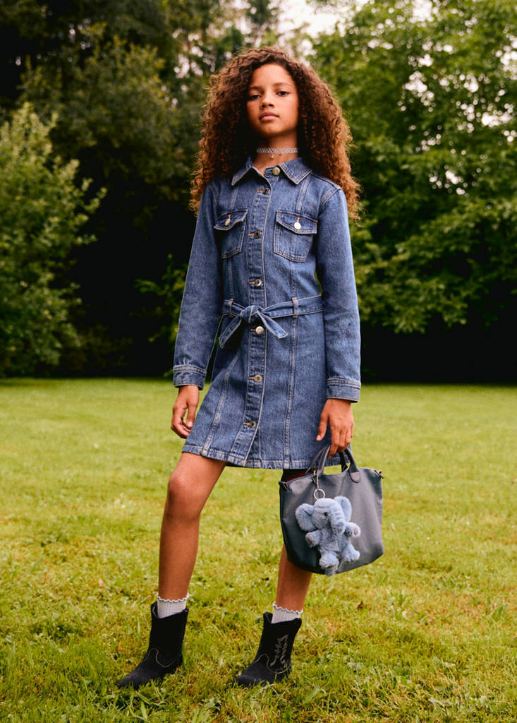 Short denim dress — Dark Blue